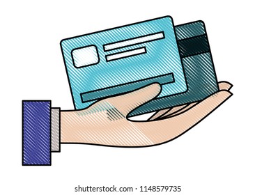 hand with credit cards