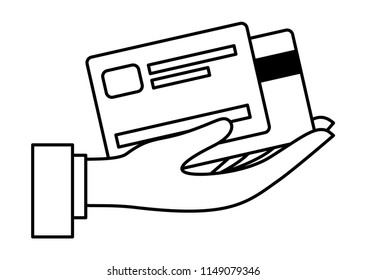 hand with credit cards