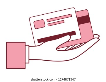 hand with credit cards