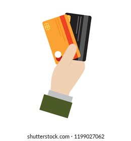 hand with credit cards
