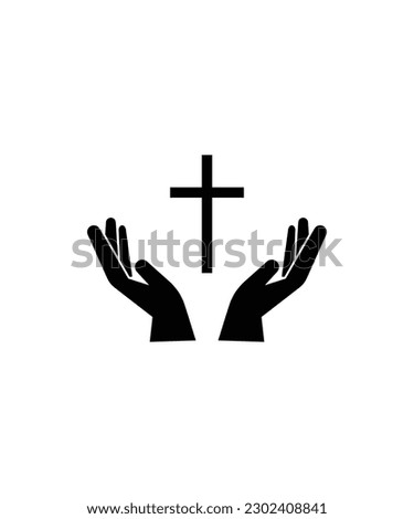 hand with cross icon, vector best flat icon.
