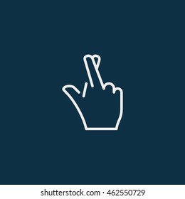 Hand With Crossed Fingers Flat Icon