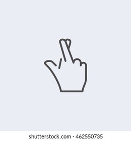 Hand With Crossed Fingers Flat Icon