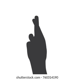 Hand crossing fingers, vector illustration design. Hands collection.