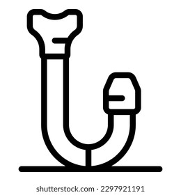 Vector de contorno de icono de la barra de colaboraciones manual. Herramienta de robo. Lever pry