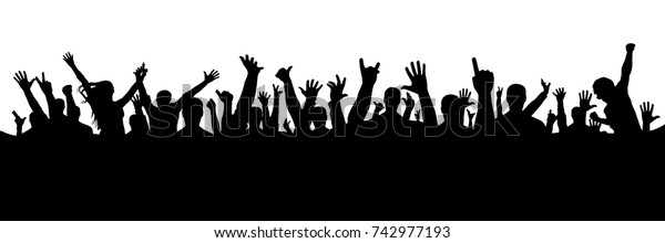Hand Crowd Silhouette Stock Vector (Royalty Free) 742977193