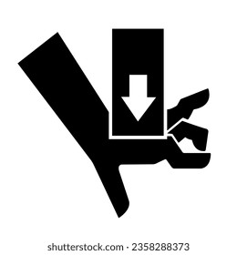 Hand Crush Force from Above Black Icon ,Vector Illustration, Isolate On White Background Label. EPS10