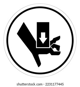 Hand Crush Force from Above Of Circle Symbol Sign, Vector Illustration, Isolate On White Background Label .EPS10