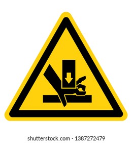 Hand Crush Force From Above Symbol Sign, Vector Illustration, Isolate On White Background Label .EPS10  