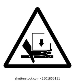 Hand Crush Force From Above Symbol Sign, Vector Illustration, Isolate On White Background Label .EPS10