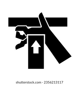 Hand Crush Force From Below Black Icon ,Vector Illustration, Isolate On White Background Label. EPS10