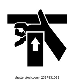 Hand Crush Force From Below Black Icon,Vector Illustration, Isolate On White Background Label. EPS10