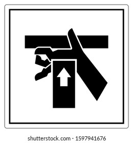 Hand Crush Force From Below Symbol Sign, Vector Illustration, Isolate On White Background Label .EPS10
