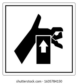 Hand Crush Force from Below Symbol Sign, Vector Illustration, Isolate On White Background Label .EPS10