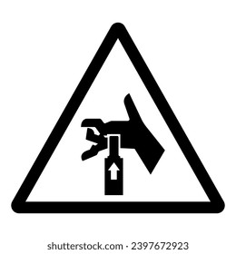 Fuerza de aplastamiento de mano desde el símbolo inferior, Ilustración vectorial, Aislar en la etiqueta de fondo blanco .EPS10