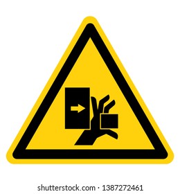 Hand Crush Force From Left Symbol Sign, Vector Illustration, Isolate On White Background Label .EPS10  