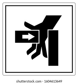 Hand Crush Force From Left Symbol Sign, Vector Illustration, Isolate On White Background Label .EPS10