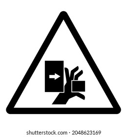 Fuerza de aplastamiento de mano del signo de símbolo izquierdo, Ilustración de vectores, Aislar en la etiqueta de fondo blanco .EPS10