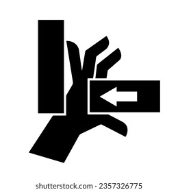 Hand Crush Force From Right Black Icon ,Vector Illustration, Isolate On White Background Label. EPS10