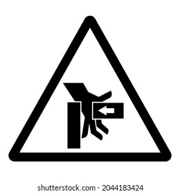 Hand Crush Force From Right Symbol Sign, Vector Illustration, Isolate On White Background Label .EPS10
