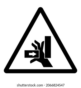 Fuerza de aplastamiento de mano desde el símbolo derecho, Ilustración vectorial, aislamiento en la etiqueta de fondo blanco .EPS10