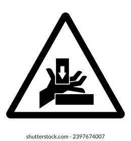 Hand Crush Force From Right Symbol Sign, Vector Illustration, Isolate On White Background Label .EPS10