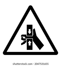 Hand Crush Force From Top And Bottom Symbol Sign, Vector Illustration, Isolate On White Background Label .EPS10