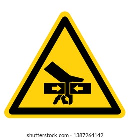 Hand Crush Force From Two Sides Symbol Sign, Vector Illustration, Isolate On White Background Label .EPS10  