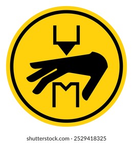 Hand Crush Hazard Symbol Sign, Vector Illustration, Isolate On White Background Label.EPS10