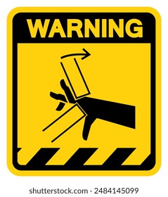 Hand Crush Pinch Point Warning Sign, Vector Illustration, Isolate On White Background Label .EPS10