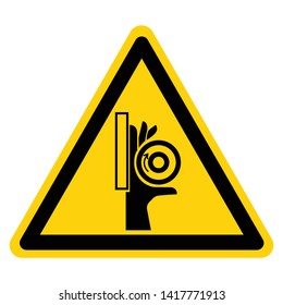 Hand Crush Roller Pinch Point Symbol Sign, Vector Illustration, Isolate On White Background Label .EPS10