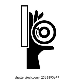 Hand Crush Roller Pinch Point Black Icon,Vector Illustration, Isolate On White Background Label. EPS10