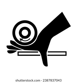 Hand Crush Roller Pinch Point Black Icon,Vector Illustration, Isolate On White Background Label. EPS10