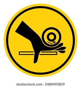 Hand Crush Roller Pinch Point Symbol Sign, Vector Illustration, Isolate On White Background Label .EPS10