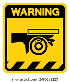 Hand Crush Roller Pinch Point Warning Sign, Vector Illustration, Isolate On White Background Label .EPS10