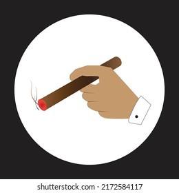 Hand with a Cuban cigar