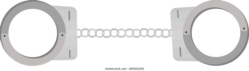 Hand cuff, illustration, vector on a white background.