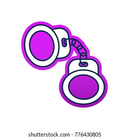 hand cuffs flat icon