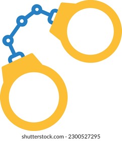 Hand Cuffs Vector Icon Flat Style