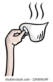 Hand and cup
