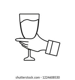 hand with cup of champagne