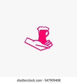 hand, cup, icon