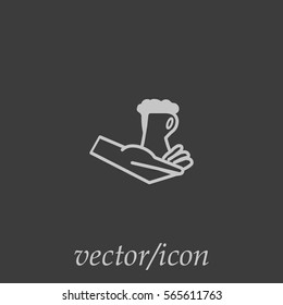 hand, cup, icon