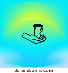hand, cup, icon