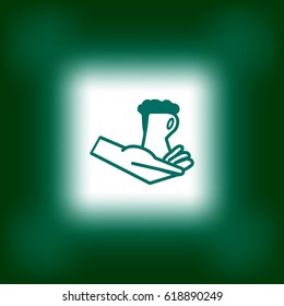 hand, cup, icon