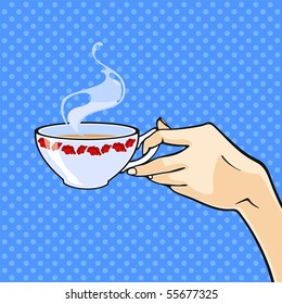 Hand With A Cup Of Tea