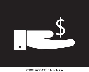 hand, currency, icon, vector illustration eps10