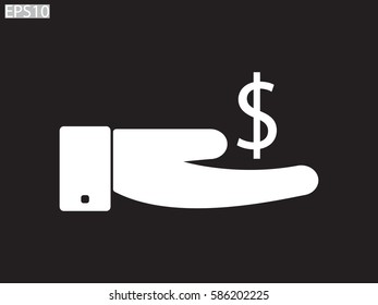 hand, currency, icon, vector illustration eps10