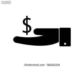 hand, currency, icon, vector illustration eps10