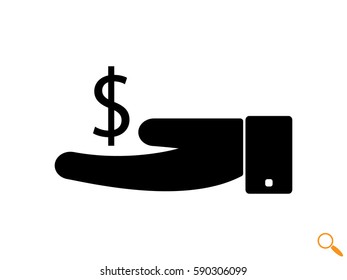 hand, currency, icon, vector illustration eps10